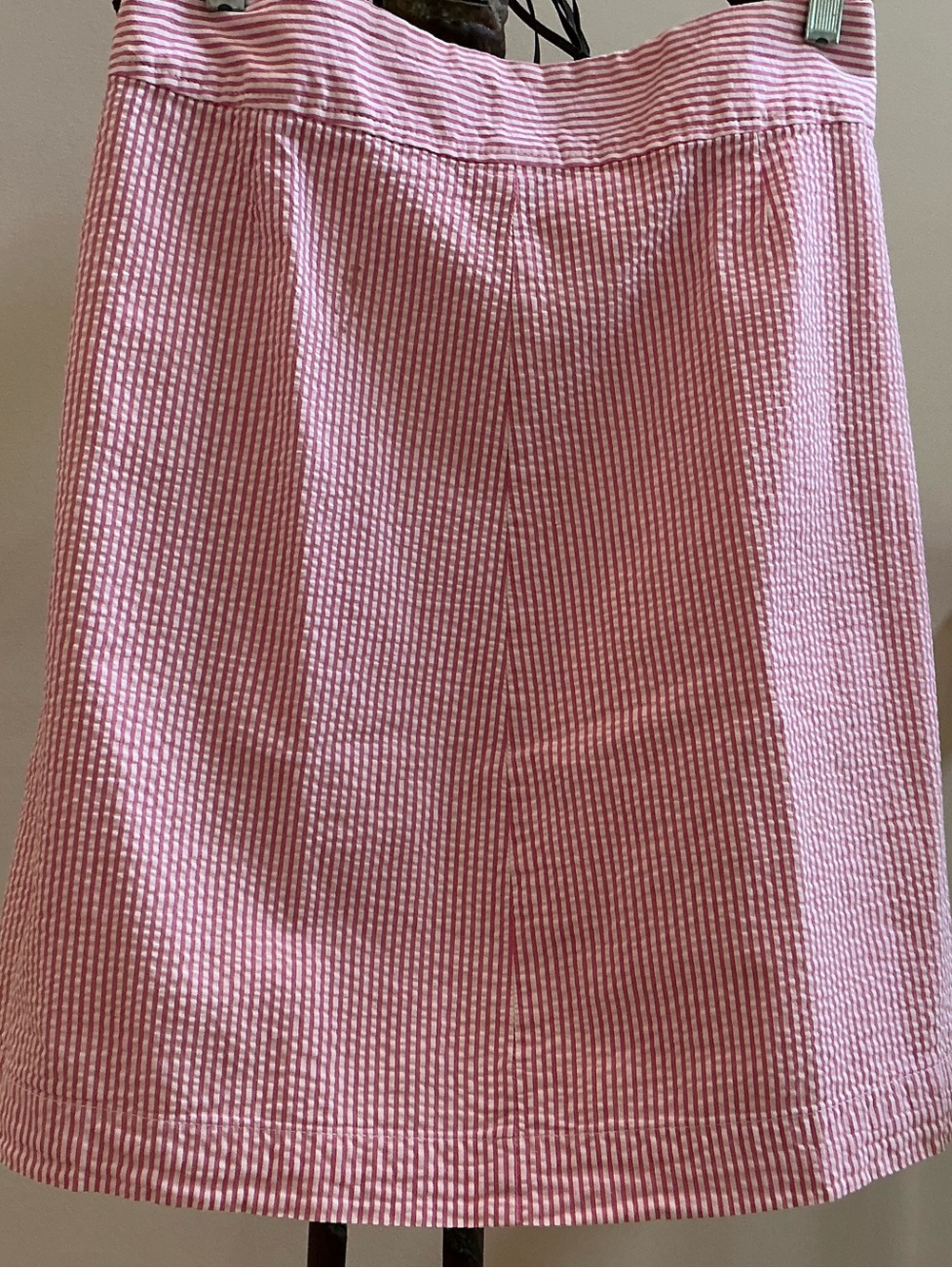 Lands' End Pink Seersucker A-Line Skirt - Picture 2 of 7